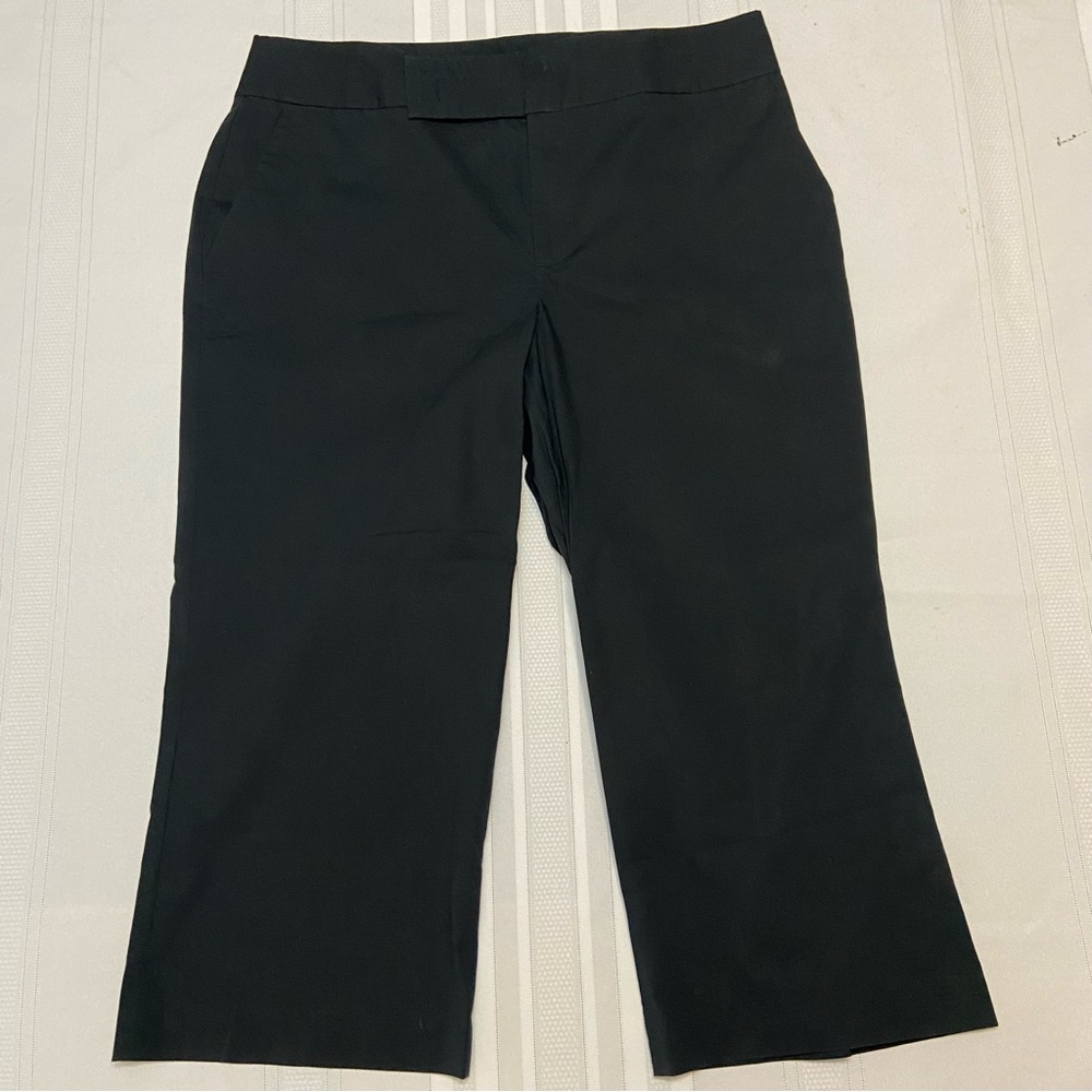 Lauren Ralph Lauren Womens Black Stretch Capris with Side Slip Pockets -Size 12